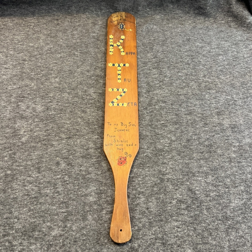 Vintage 1965‎ Kappa Tau Zeta Sorority Pledge Paddle Painted Spring Pledge Class